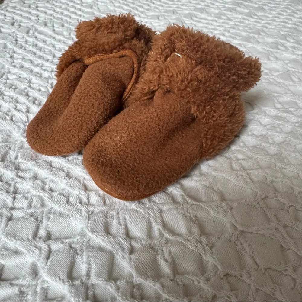 Robeez Brown Plush Baby Walker Shoes